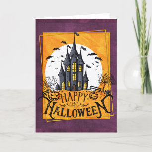 Haunted House Happy Halloween Card