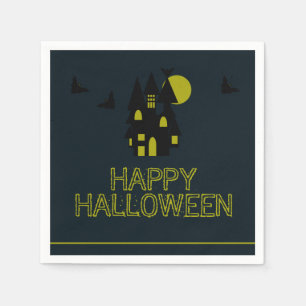 Haunted House, Happy Halloween  Napkin