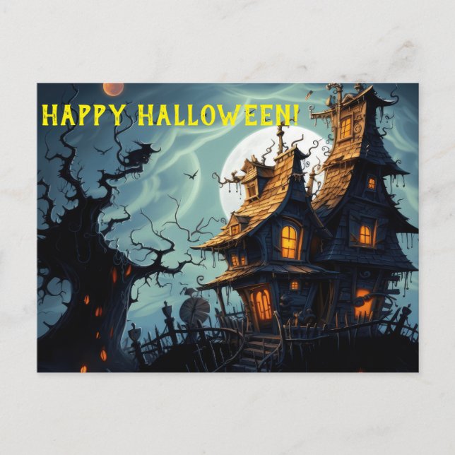 Haunted House Holiday Postcard (Front)