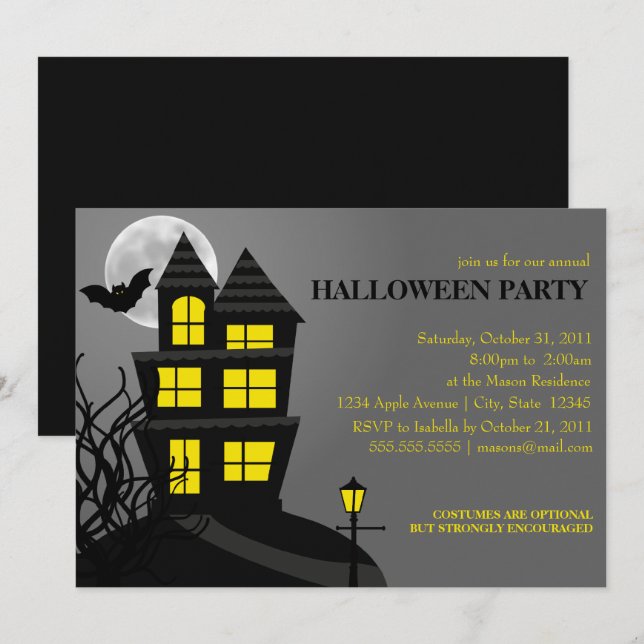 Haunted House Invitation (Front/Back)