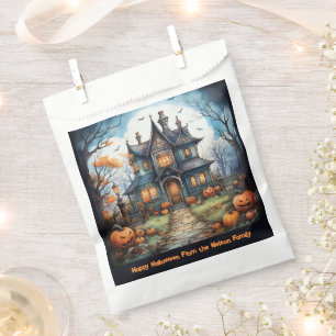 Haunted House Jack-O' Lanterns Happy Halloween Favour Bag