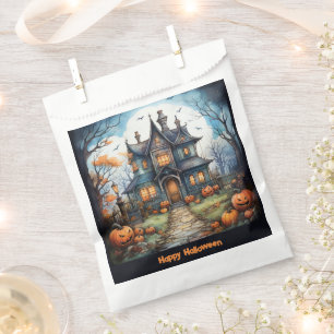 Haunted House Jack-O' Lanterns Happy Halloween Favour Bag