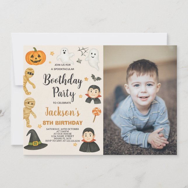 Haunted House Kids Halloween Birthday Invitation (Front)