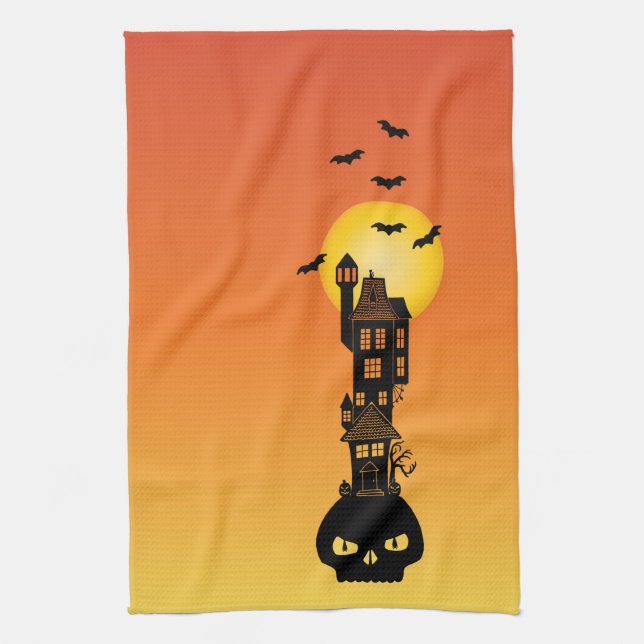 Haunted House Kitchen Towel (Vertical)