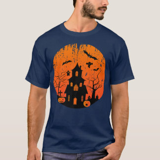 Haunted House Lazy Halloween Costume Scary Creepy  T-Shirt
