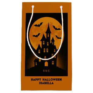 Haunted House Moon Bats Halloween party  Small Gift Bag