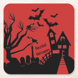 Haunted House Paper Coaster