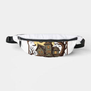Haunted House Party Vintage Engraving Halloween De Fanny Pack