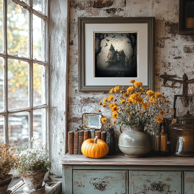 Haunted House Poster - Halloween Spooky Print (Creator Uploaded)