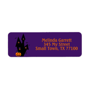 Haunted House Pumpkin Fun Halloween Custom Address