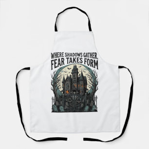 Haunted House Quote Shirt Vintage Gothic Cemetery Apron