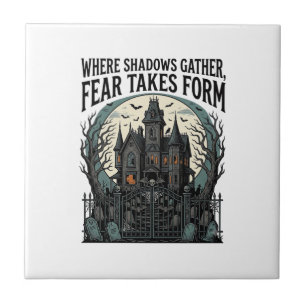 Haunted House Quote Shirt Vintage Gothic Cemetery Tile