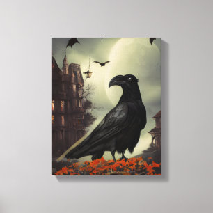 Haunted House Raven Canvas Print