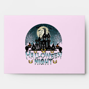 Haunted House, Scary Halloween Night Envelope