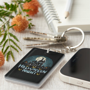 Haunted House, Scary Halloween Night Keychain