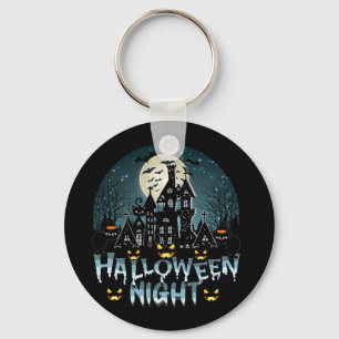 Haunted House, Scary Halloween Night Keychain