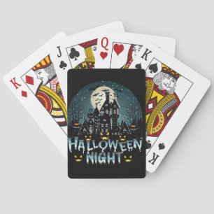 Haunted House, Scary Halloween Night Playing Cards