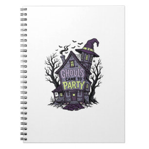 Haunted House Shirt Cute Spooky Party Halloween De Notebook