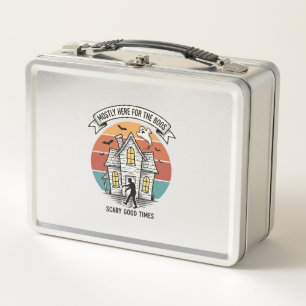 Haunted House Shirt Funny Vintage Halloween Scare Metal Lunch Box
