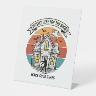 Haunted House Shirt Funny Vintage Halloween Scare Pedestal Sign