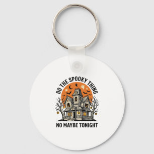 Haunted House Shirt Spooky Vintage Halloween Desig Keychain