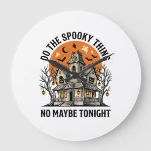 Haunted House Shirt Spooky Vintage Halloween Desig Large Clock