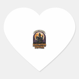 Haunted House Shirt Vintage Halloween Welcome Desi Heart Sticker