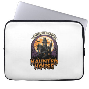 Haunted House Shirt Vintage Halloween Welcome Desi Laptop Sleeve
