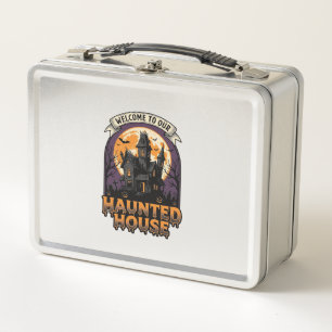 Haunted House Shirt Vintage Halloween Welcome Desi Metal Lunch Box