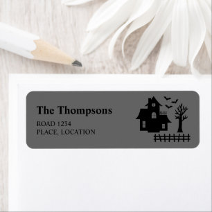 Haunted House Silhouette And Custom Text Halloween