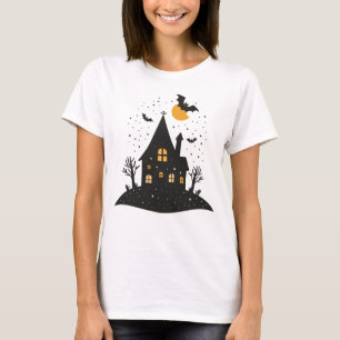 Haunted House Silhouette Halloween T-Shirt