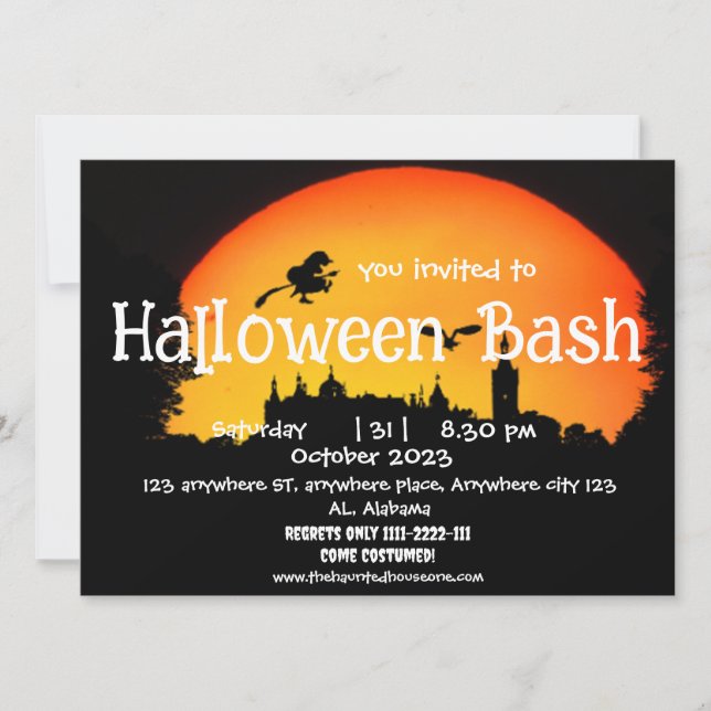 haunted house | spooky  Adult halloween party  Invitation (Front)