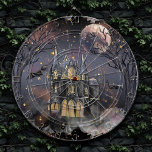 Haunted House | Spooky Full Moon Tree and Bats Dartboard<br><div class="desc">Sophisticated palette of mixed medium abstract textures add the perfect pop of colour for your personal style. Also transferable to school/office supplies, party accessories, or decor for an easy do-it-yourself home makeover room facelift! For other products or colours, visit the JustFharryn store @ Zazzle or contact the designer c/o Fharryn@yahoo.com...</div>