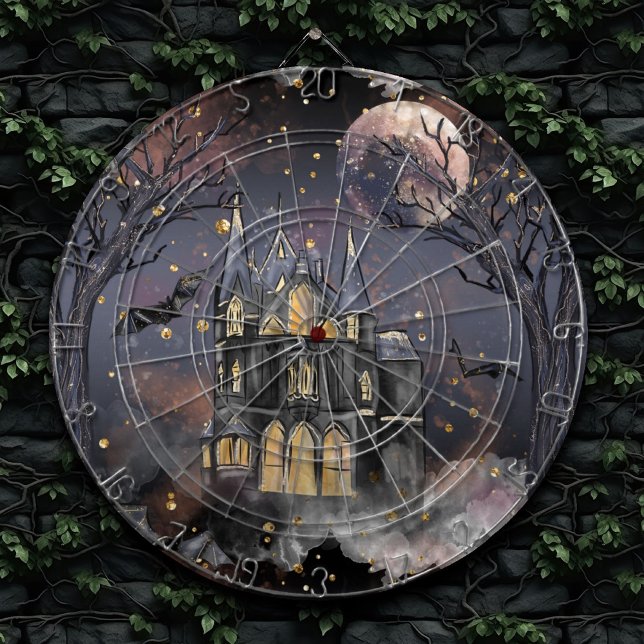 Haunted House | Spooky Full Moon Tree and Bats Dartboard (Creator Uploaded)