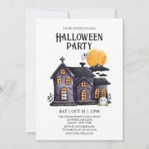Haunted House Spooky Ghost Halloween Party Invitation