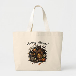 Haunted House Spooky Season Essentials Tote Large Tote Bag