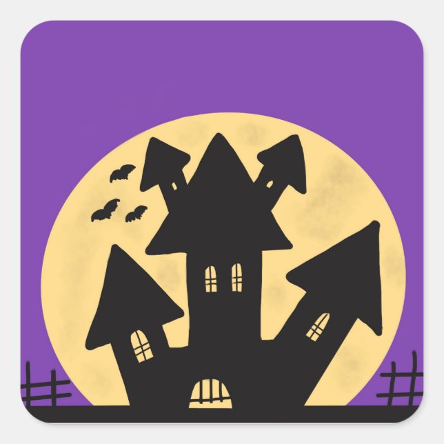 Haunted House Square Sticker (Front)