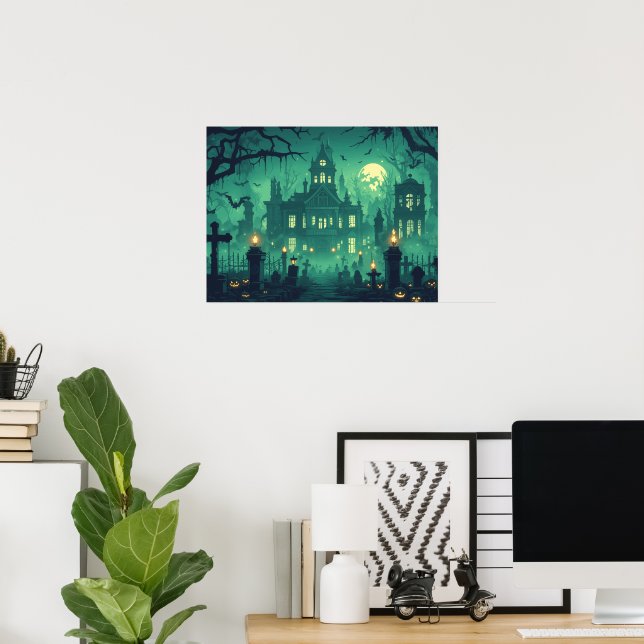 Haunted House under the Moonlight Poster (Home Office)