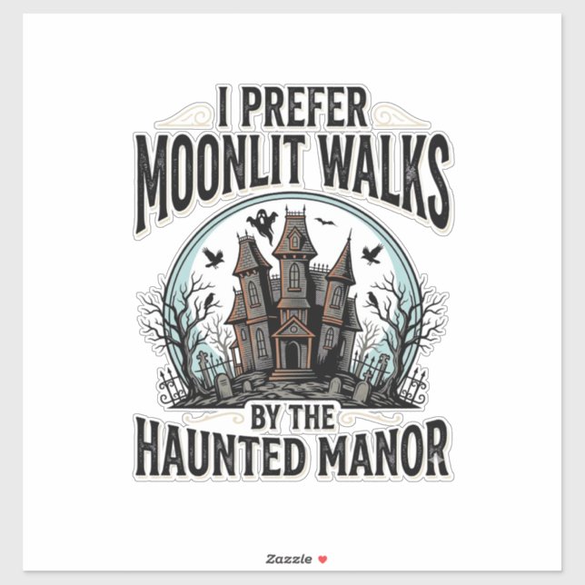 Haunted House Walks Funny Vintage Halloween Tee (Sheet)