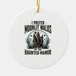 Haunted House Walks Funny Vintage Halloween Tee Ceramic Ornament
