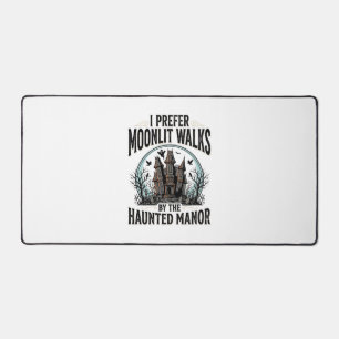Haunted House Walks Funny Vintage Halloween Tee Desk Mat