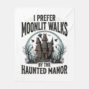 Haunted House Walks Funny Vintage Halloween Tee Fleece Blanket