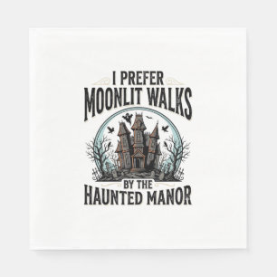 Haunted House Walks Funny Vintage Halloween Tee Napkin