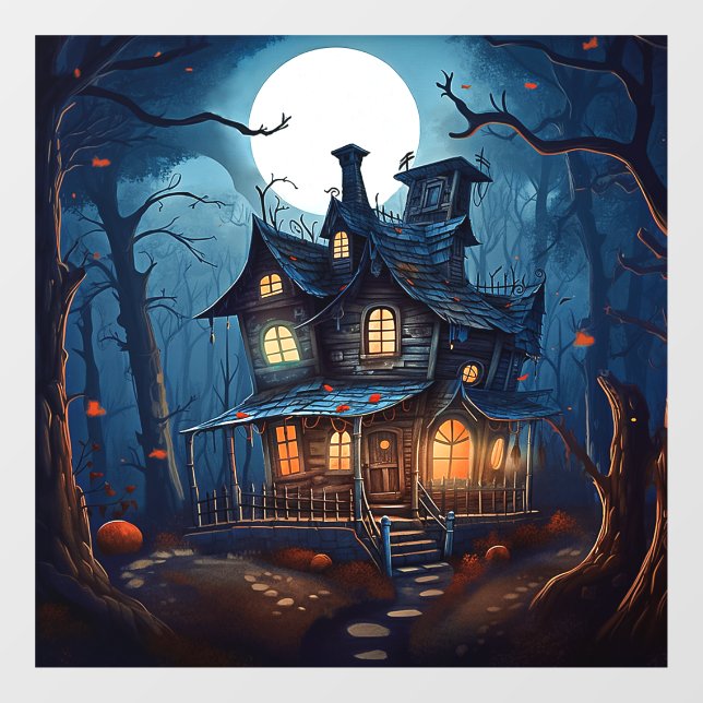 Haunted House Window Cling (Sheet)