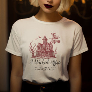 Haunted House Witch Bats Vintage Halloween Party T-Shirt
