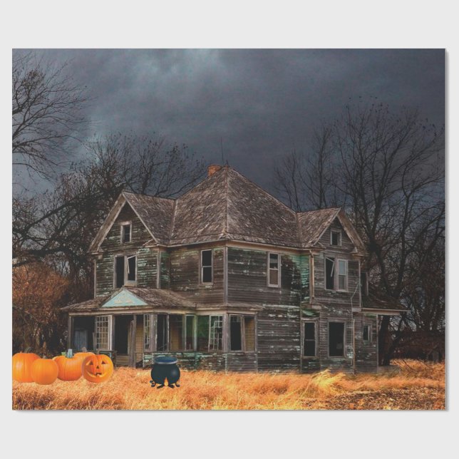 Haunted House Wrapping Paper (Flat)