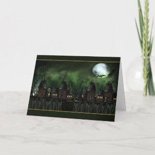 Haunted Houses Halloween Card
