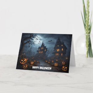 Haunted houses  holiday card