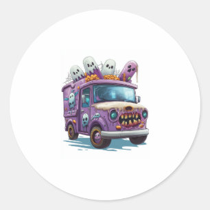  Haunted Ice Cream Truck Classic Round Sticker