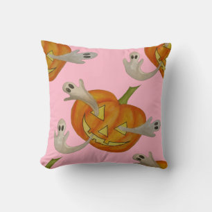haunted jack o lantern throw pillow